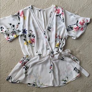 Sienna Sky wrap floral blouse